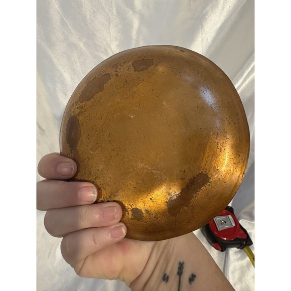 Vtg Enamel on Copper Trinket Dish Pin Tray Abstract Art Unsigned Hand Paint 5.5" - Picture 3 of 4